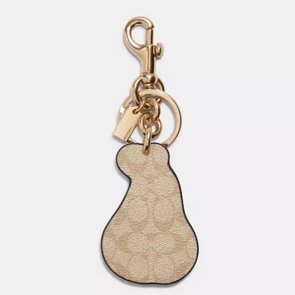 🔹️Coach🔹️ Pear Bag Charm In Signature Canvas Style ✨️🍐 - Picture 2 of 3